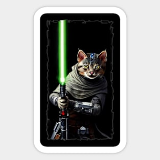 Fun Cat Print ~ AI Art ~ Fantasy Cat ~ Sci-fi Cat ~ Cats with Lightsabers Sticker